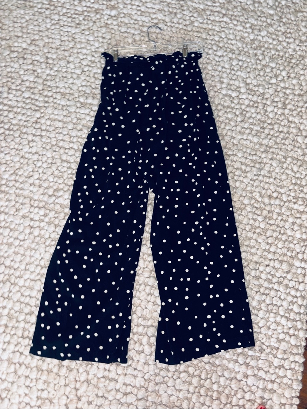Women's Black & White Polka Dot Wide-Leg Pants